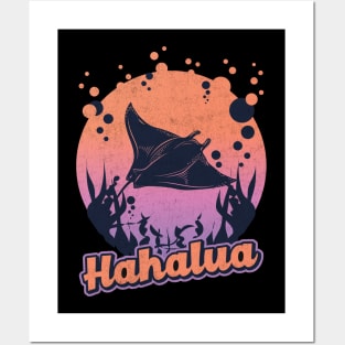 Vintage Hahalua Hawaiian for Stingray manta ray beauty of the sea Posters and Art